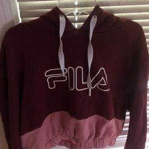 FILA Dora Mulberry Womens Crop Hoodie m